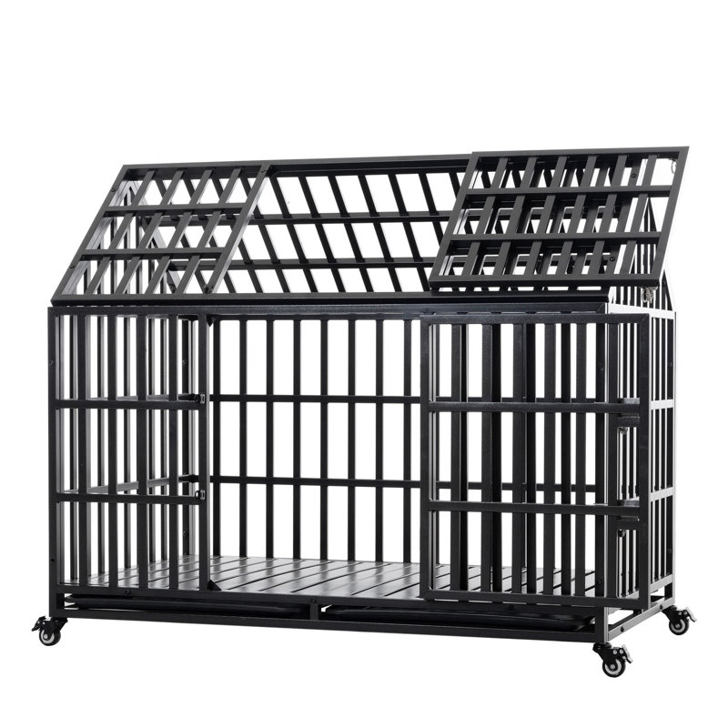 Grande cage pour chien avec roulettes verrouillables