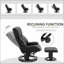 Fauteuil inclinable avec repose-pieds Fauteuil pivotant moderne en similicuir pour salon Vibration Massage | Noir | Base en bois-151568208