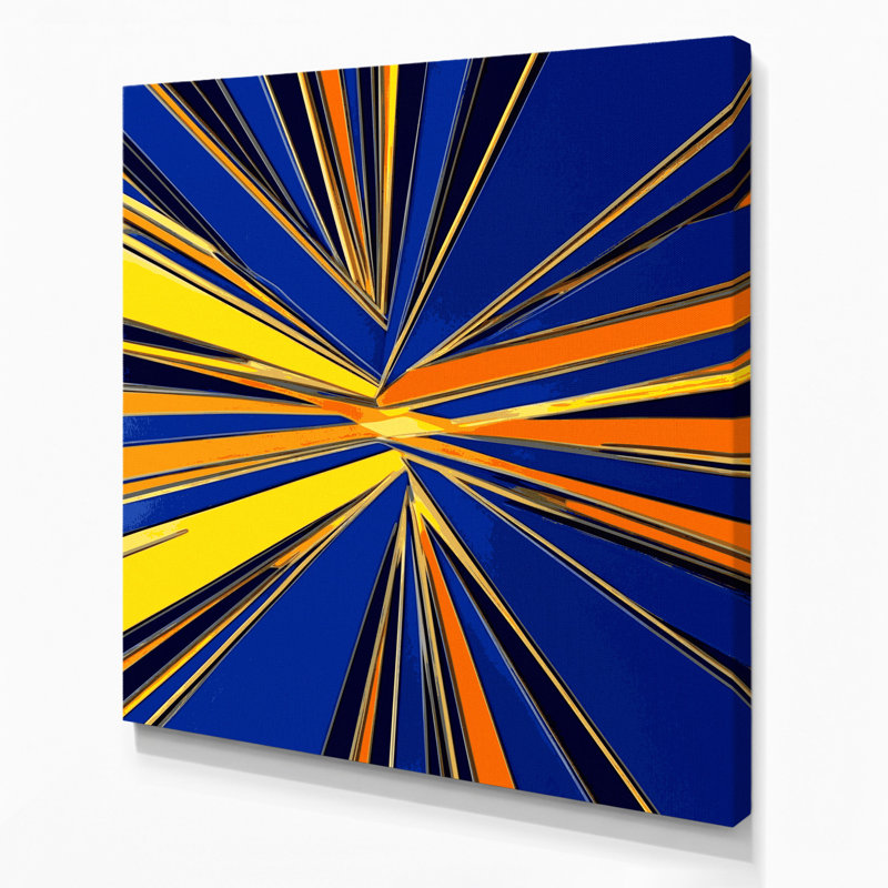 Hard Edge 3 Blue Canvas Wall Art, 16" H x 16" W