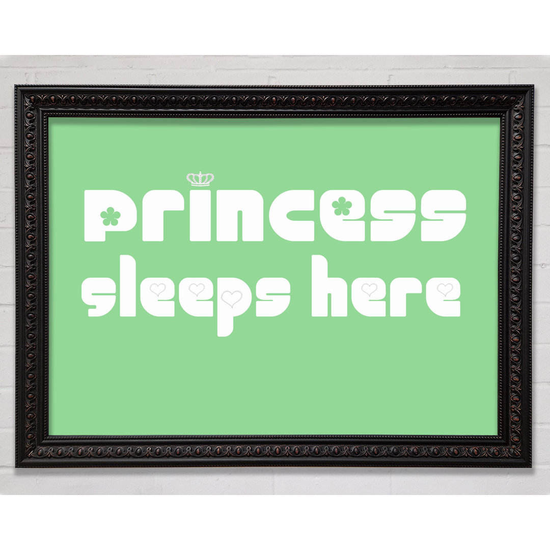 Farreli Princesss Sleeps Here 2 - Geschlossene Ecke Rahmen Typografie