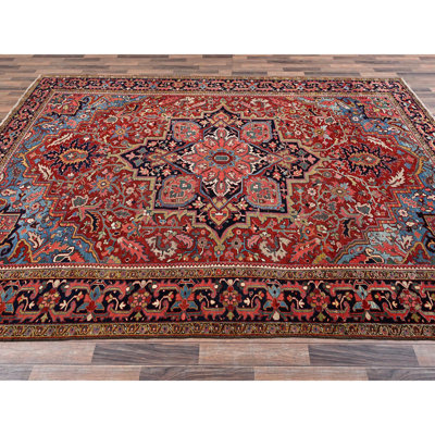 Tapis oriental rouge 8 po 9 po x 12 pi 1 po Heriz