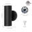 Adeele 8" Modern Outdoor Wall Light In 2 Lights With 2 5W Led Gu10 Replaceable Bulbs