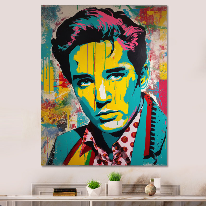 Pop Art Elvis Celibrity - impressions sur toile de célébrités, Toile tendue, H 20 po x l 12 po x P 1 po