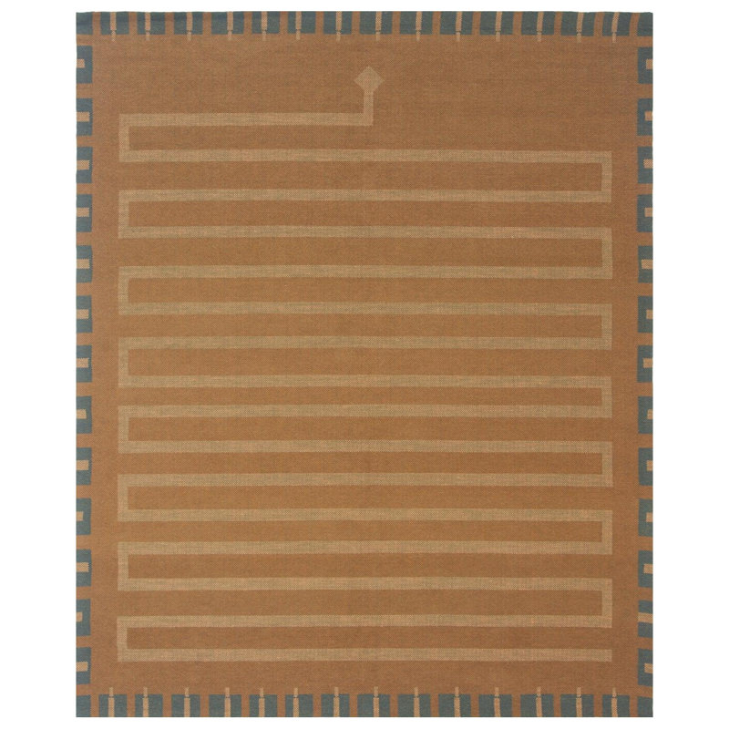 Snake Flatweave Rug, 8' x 10', Verde