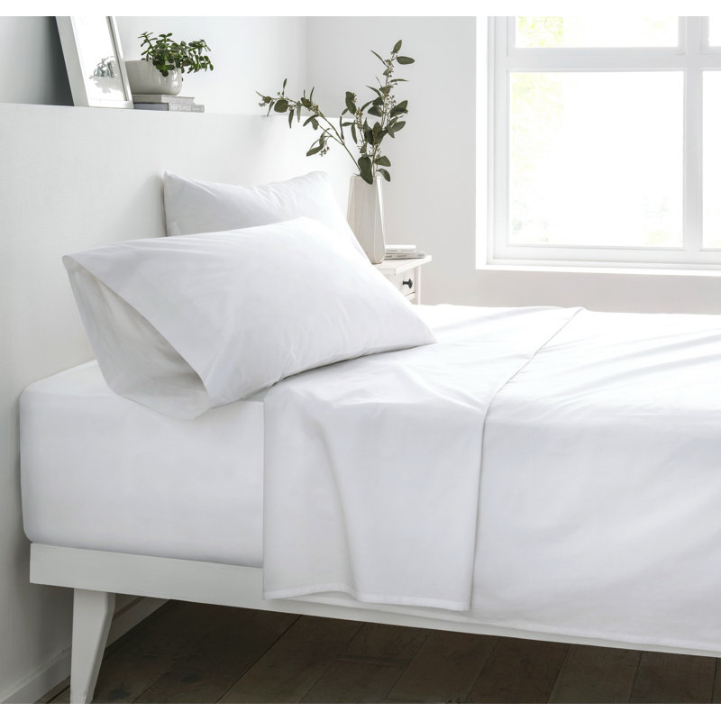  Ensemble de draps 100% coton biologique, Grand, Blanc