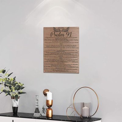 Bible Verses Canvas Wall Art Psalm 91 Pictures Wall Decor Inspirational Scripture Painting Prints Framed Modern Artwork Home Decoration For Bathroom Living Room Bedroom Church 12"X16"