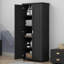 Armoire de rangement haute de luxe, armoire haute 71,25 po avec 2 portes et tablettes réglables, rangement autoportant pour la salle de bain, le bureau et la maison-94193482