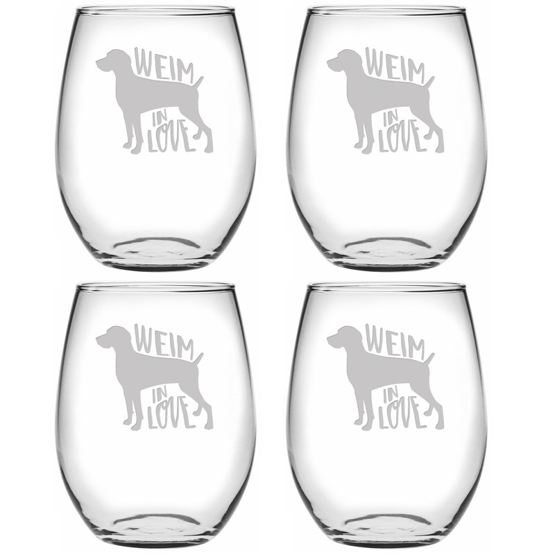 Weim In Love 21 oz. Verre à vin sans pied
