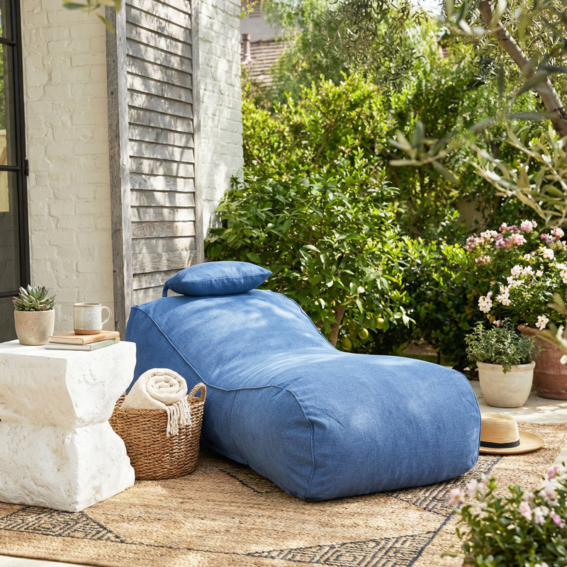 Fauteuil à billes avec repose-tête Lyric, Marine
