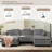 108.7" Modular Sectional Cloud Sofa Set, Extra Large U Shaped Couch with Storage & Cathole Ottoman-94191000