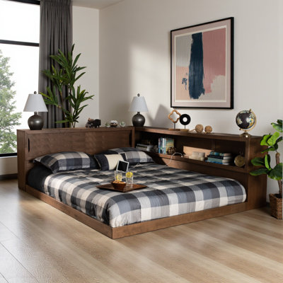 Designate Modern Rustic, Transitional Platform Storage Bed, Queen, Brown 29.69'' H X 75.49'' W X 94.16'' L
