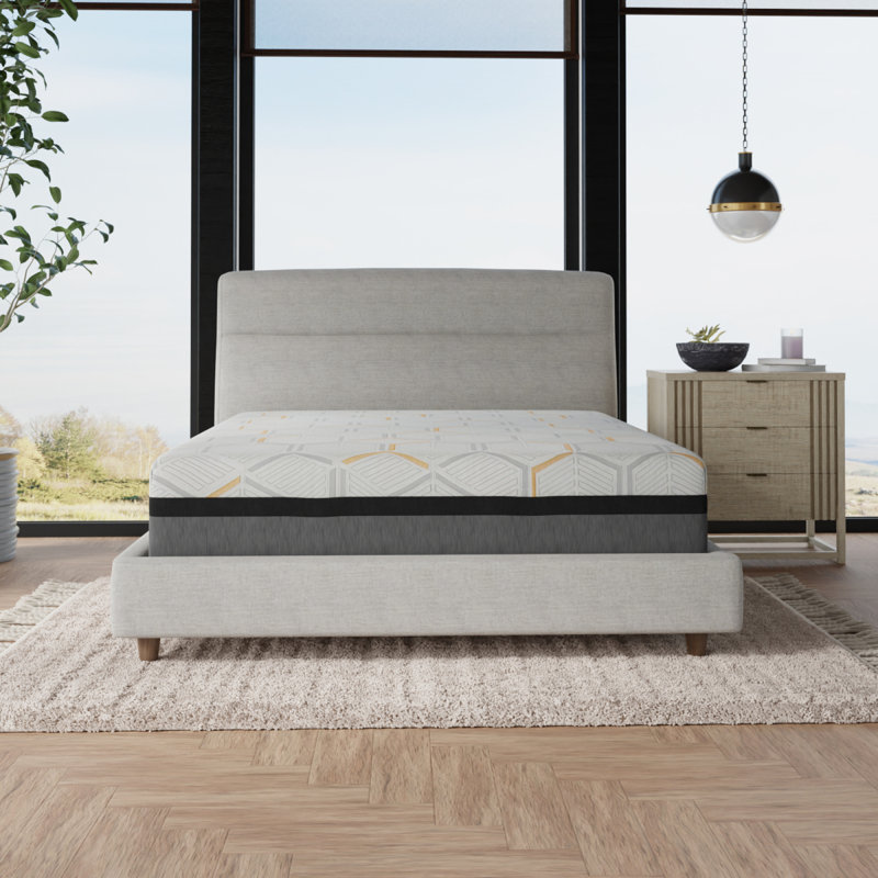 Matelas en mousse viscoélastique gélifiée 14 po avec support de bord et mousse à mousse Air Ridge, Grand lit