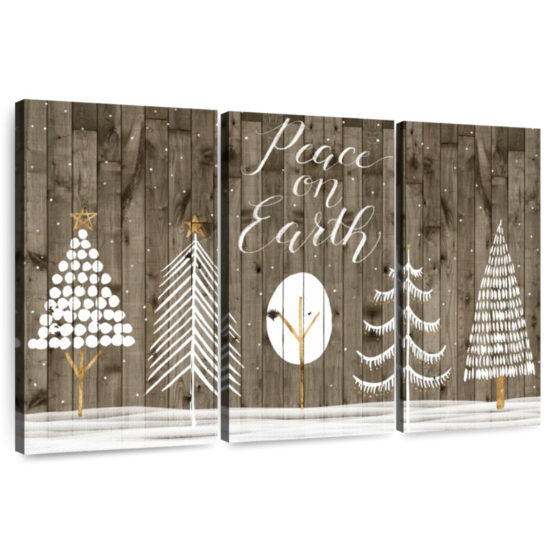 Lelend Wooded White Christmas Collection A, H 24 po x l 38 po