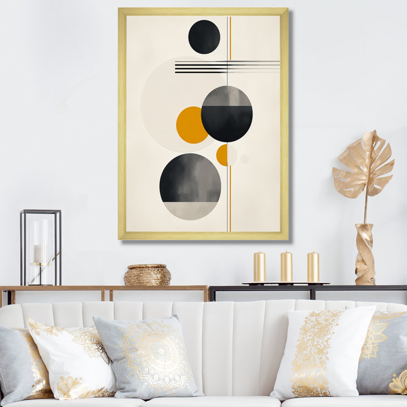 Minimal circulaire, Illustration géométrique I - Art mural géométrique moderne, salon, H 32 po x l 16 po x P 1 po