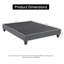 Lit plateforme tapissier gris moderne, lit double en tissu minimaliste pleine grandeur avec support en lattes de bois stable, pieds géométriques effilés, structure solide, aucun sommier requis-133226960