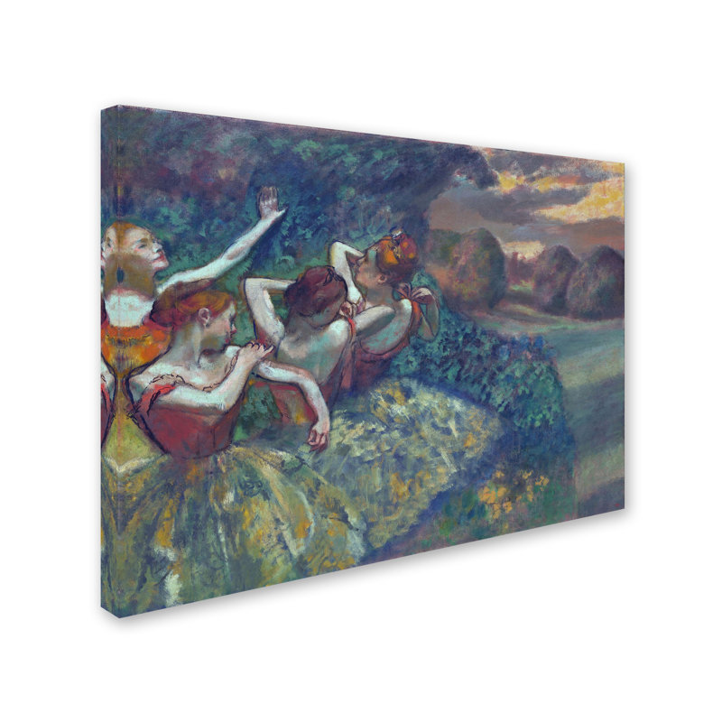 «Four Dancers 1899» par Edgar Degas, reproduction sur toile, Wrapped Canvas, H 35 po x l 47 po x P 2 po