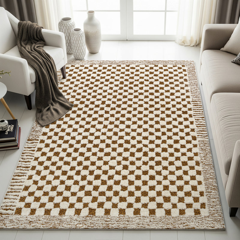 Freud Checkered Area Rug, Rectangle 140 x 200 cm