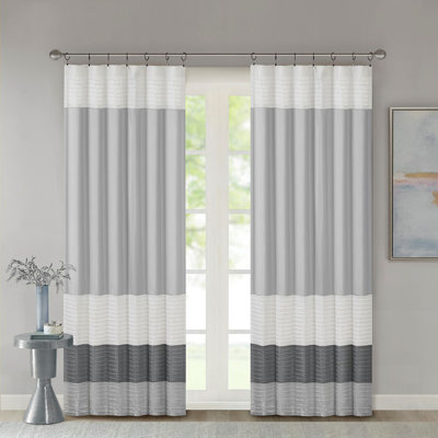 Luxurious Polyoni Pintuck Curtain Panel For Elegant Home Decor, Single Panel With Stylish Textured Design And Light-Blocking Properties