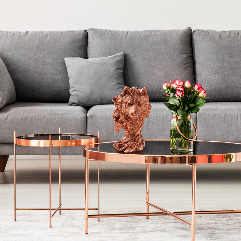 Hand-Painted Decorative Object, Copper Color, 7.5 x 11.8 x 7.1 inches | 100% Polyester, Lightweight at 2.5 lbs | Unique Home Décor Accent for Living Room & Office, Distinctive Color Variations for Personalized Style