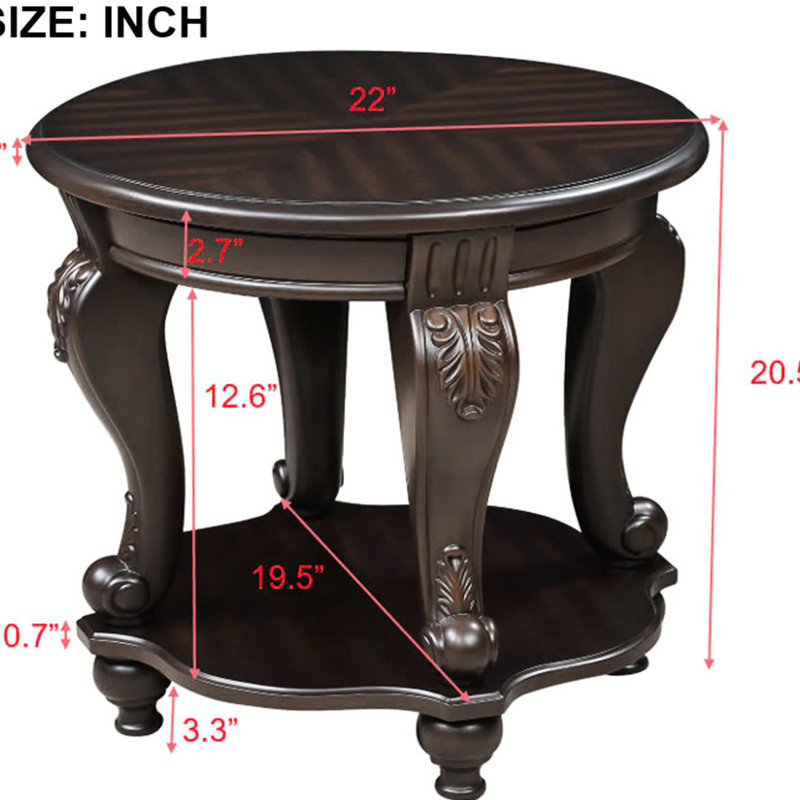 Table basse et côtés: 3 pour le salon, style antique, bois, conception d'assemblage simple, marches solides sans effort
