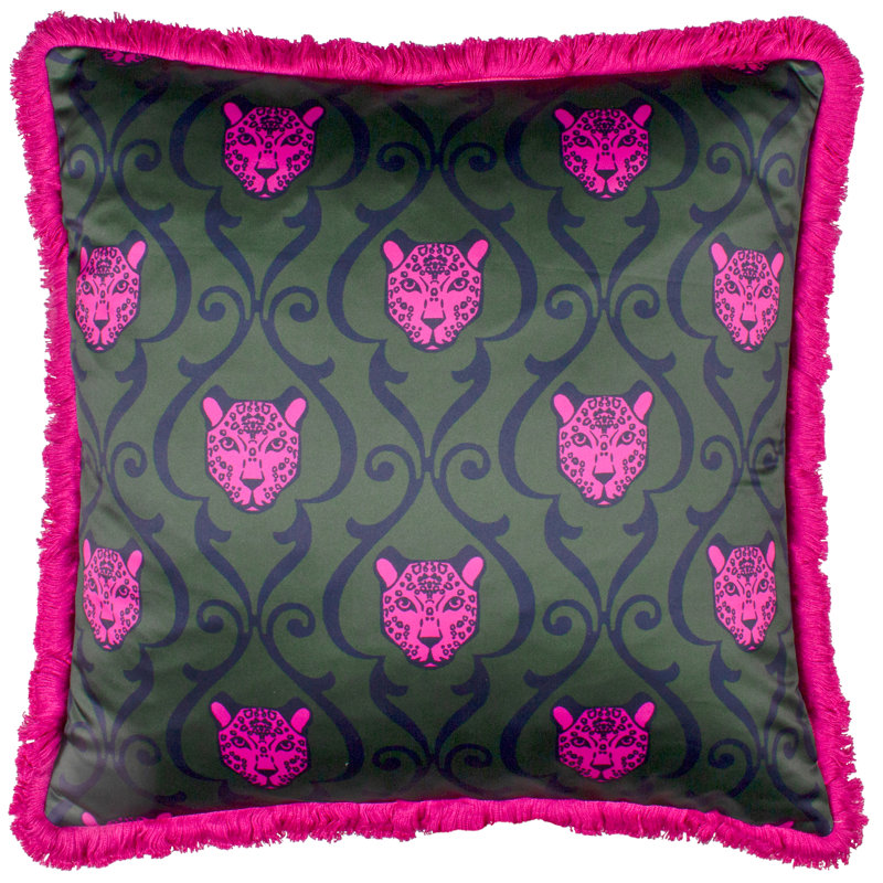 Abstract Square Cushion, Emerald