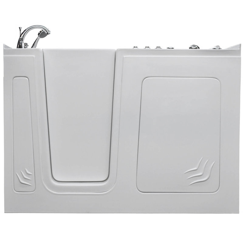 Aspen 60'' x 32'' Acrylic Bathtub with Faucet, Left, White