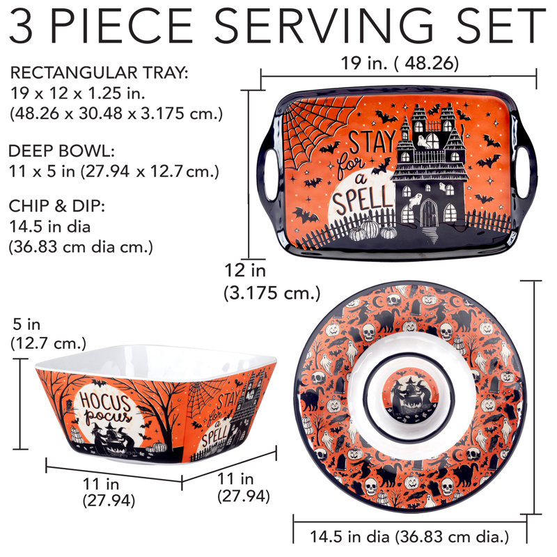 Hocus Pocus Melamine 3pc Serving Set