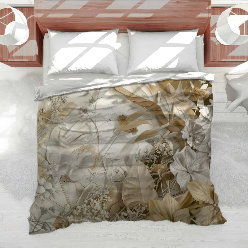 Floral Botanical Machine Printed Duvet Cover, Twin Duvet Cover
