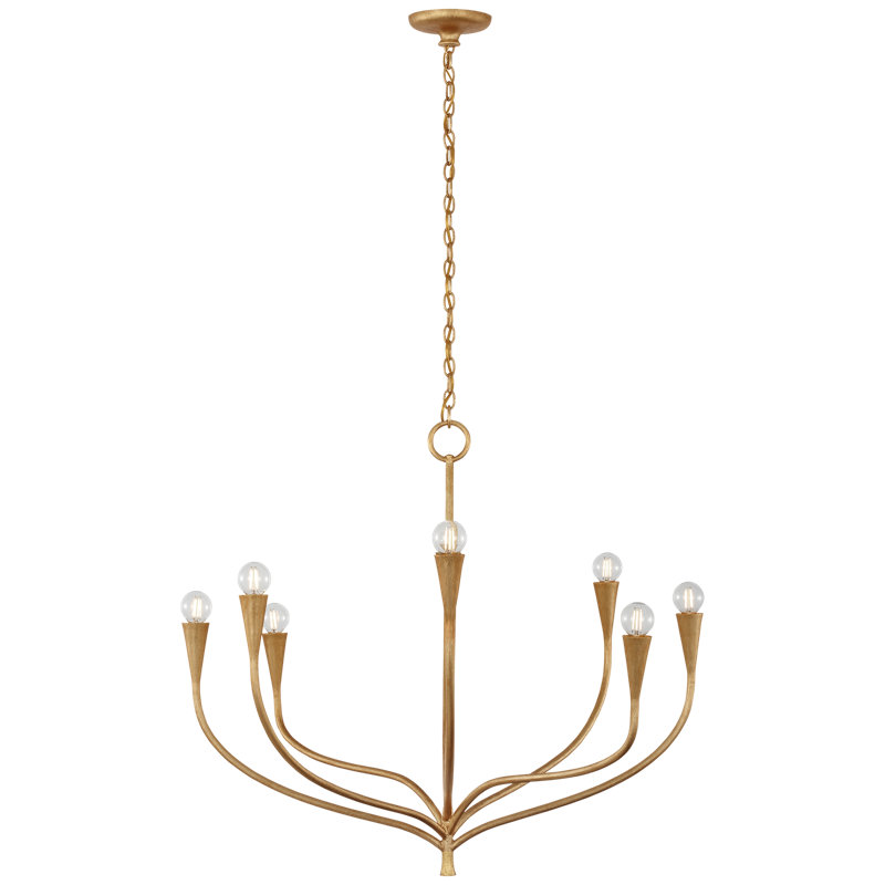 Julie Neill Chandelier, Antique Gold Leaf, 8 Lights