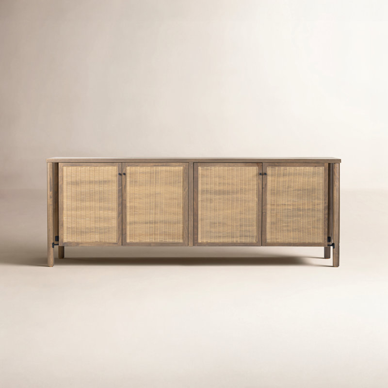 Abbey 74'' Solid Wood Sideboard, Taupe Cane