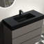 Meuble-lavabo gris de 91 cm (36 po) - Style élégant, grande capacité de rangement, fonctionnement silencieux avec lavabo, apparence épurée, utilisation autonome suffisante