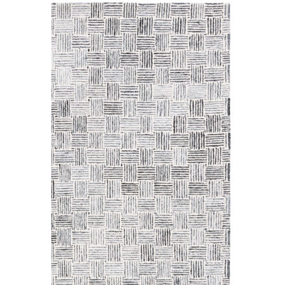 Tonnia Hand Tufted Wool Pile And Cotton With Latex Plaid Rug