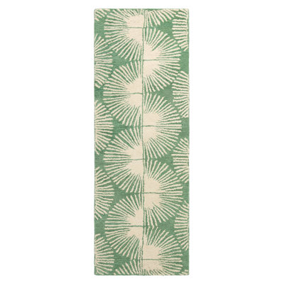 NICOLE MILLER NEW YORK Kendall Fluted Geo Handcrafted Wool Area Rug Green