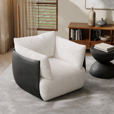 Modern Oversized Barrel Chair Accent Sofa Armchair