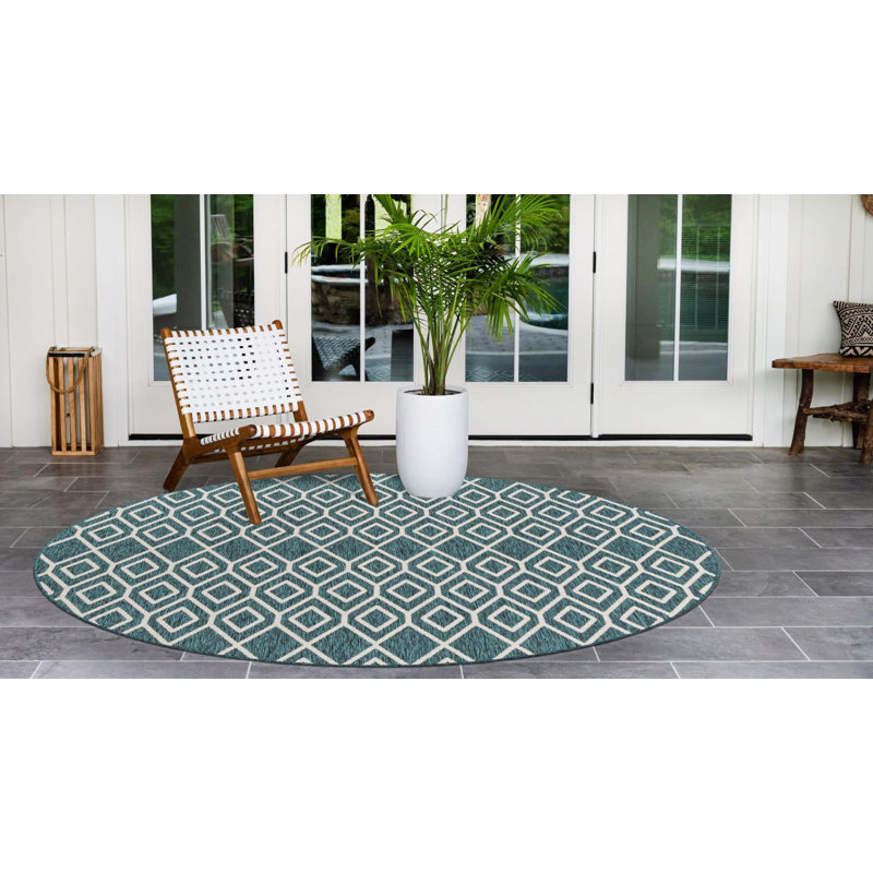 Tapis extérieur camouflage vert, Rond 4 pi