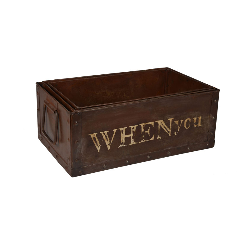 Merlot Rustic Iron Tray, Set of 3