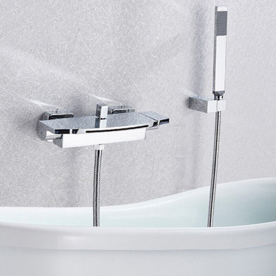 Divina 2 Handle Wall Waterfall Faucet Bath Filler with Diverter