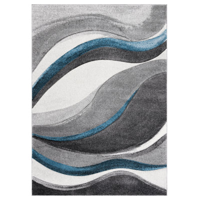 Tapis gris / turquoise Duboistown