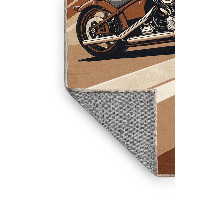 Tapis à rayures moderne brun clair et beige lavable à la machine, 5 x 8