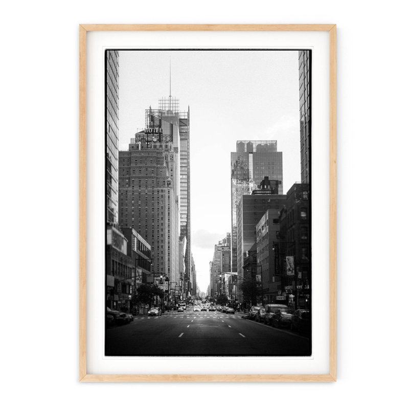 Midtown, New York City - Picture Frame Photograph on Paper , 40" H x 28.5" W, Natural Framed