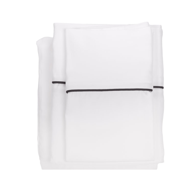 Ensemble de draps en satin Sheena, Minuit, Ensemble de draps pour très grand lit californien