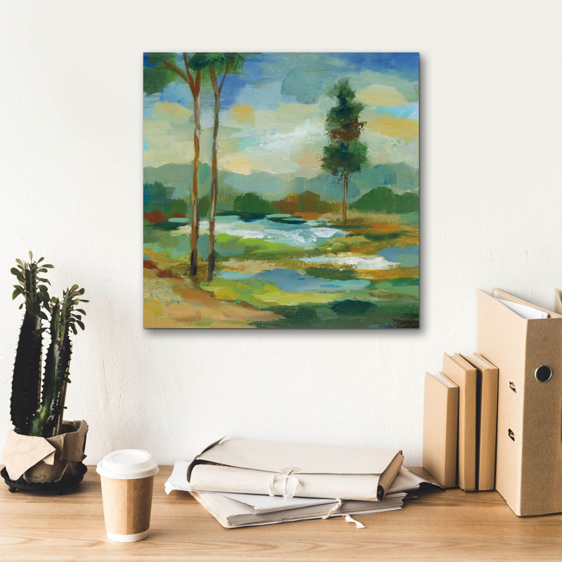 «Early Spring Landscape I» par Silvia Vassileva, art mural sur toile, H 18 po x l 18 po x P 0,5 po