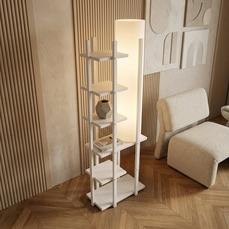 Solana White Drum Shade Floor Lamp