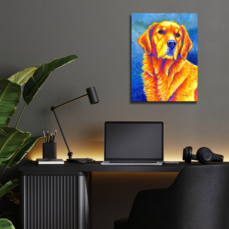 "Golden Retriever" par Rebecca Wang Art, H 16 po x l 12 po
