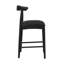 TABOURET DE COMPTOIR EN TISSU NOIR (ENSEMBLE DE 2)-655631857-656118575