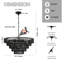 8-Light Black Hemp Rope Chandelier, Tiered Chandelier