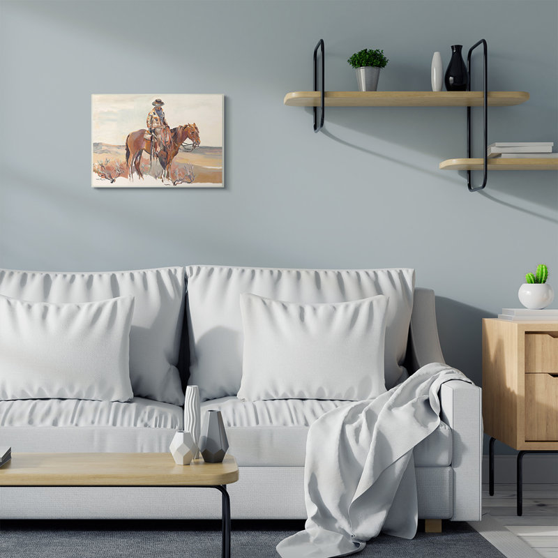 «Cowboy Fields and Farm Western» par Marilyn Hageman - reproduction d'art, H 13 po x l 19 po x P 0,5 po, Plaque murale