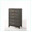 Commode, commode 5 tiroirs Valdemar Gris | Bois synthétique