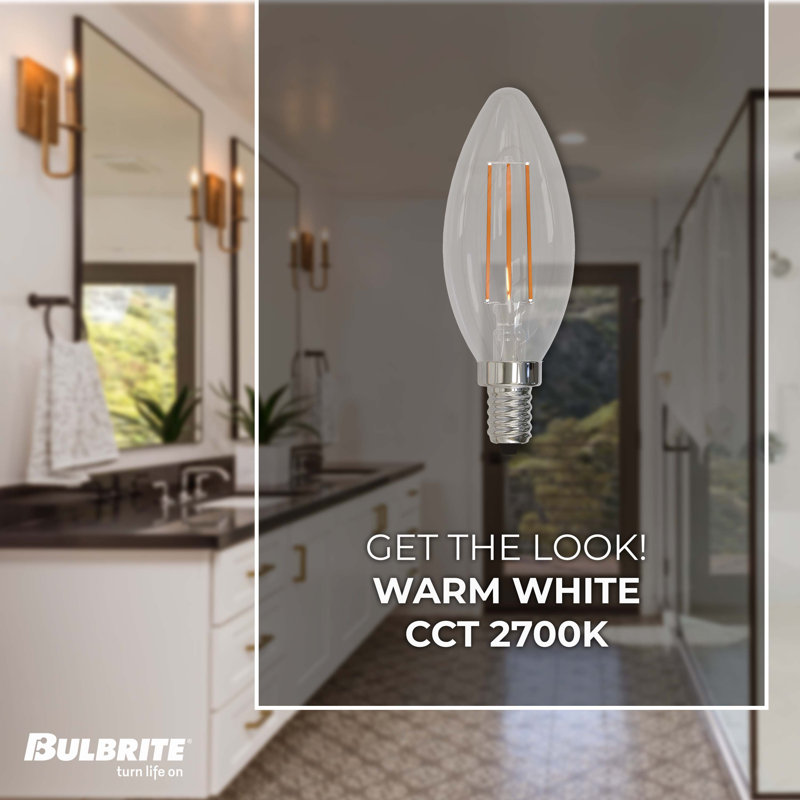 Clear Dimmable LED Filament Candelabra Bulbs 4-Pack