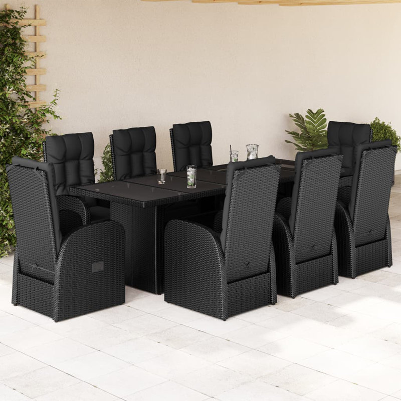 8 - Person Wicker Patio Dining Set with Rectangular Table , Cushions Included